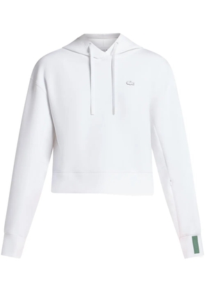 Lacoste cropped hooded sweatshirt - White