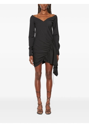 AC9 long-sleeves asymmetric dress - Black