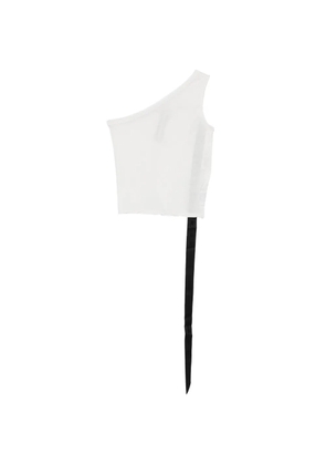 Rick Owens DRKSHDW Ziggy one-shoulder ribbon top - White
