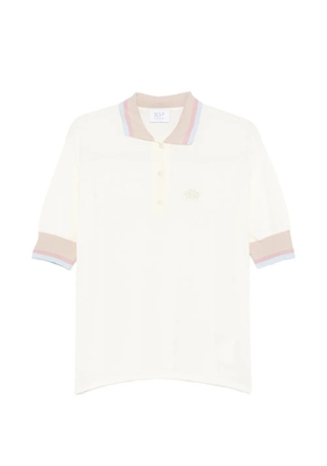 mvp wardrobe logo-embroidered striped polo shirt - Neutrals