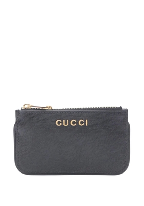 Gucci Pre-Owned 2016-2026 Leather Script coin pouch - Black