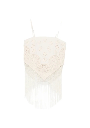 Sea Rafina fringed top - Neutrals