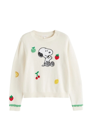Chinti & Parker Snoopy embroidered cotton sweater - White