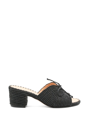 ODISSI Odett woven bow sandals - Black