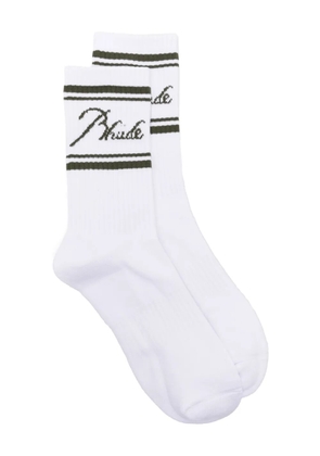 RHUDE logo-intarsia socks - White