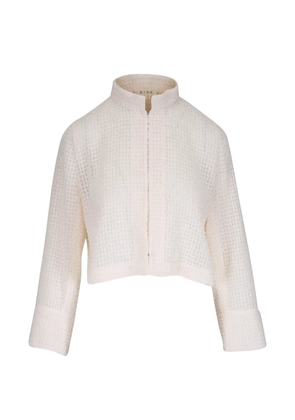 Akris collarless textured jacket - Neutrals