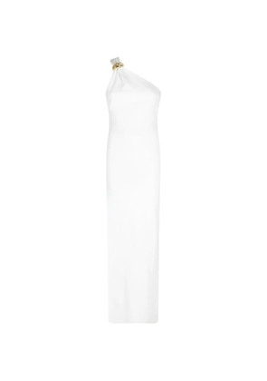 Elisabetta Franchi Milano one-shoulder hardware-detail dress - White