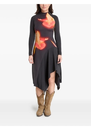 Desigual floral-print asymmetric dress - Black