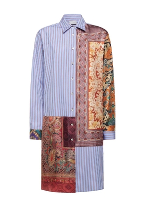 Pierre-Louis Mascia patchwork-design shirt - Blue