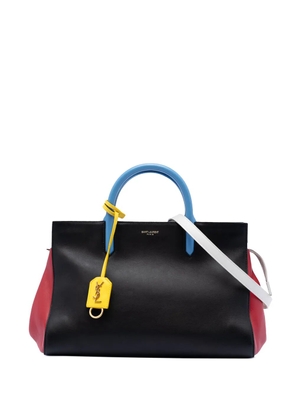 Saint Laurent Pre-Owned 2015 Small Tricolor Smooth Calfskin Cabas Rive Gauche satchel - Black
