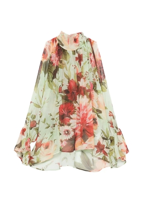 CHIARA BONI La Petite Robe floral ruffled shirt - Green