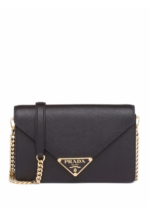 Prada triangle logo-plaque crossbody bag - Black