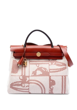 Hermès Pre-Owned 2022 Toile H and Vache Hunter Brides de Gala Herbag Zip 31 satchel - Brown