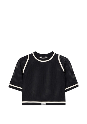 Palm Angels logo-detail cropped T-shirt - Black