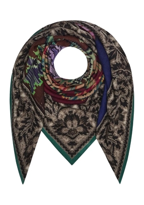 Pierre-Louis Mascia geometric-pattern wool scarf - Black