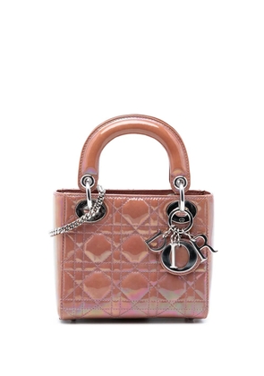 Christian Dior Pre-Owned 2015 Mini Iridescent Patent Cannage Lady Dior satchel - Pink