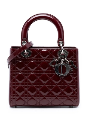 Christian Dior Pre-Owned 2011 Medium Patent Cannage Lady Dior satchel - Red
