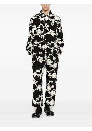 Honor The Gift floral-embroidered shirt - Black