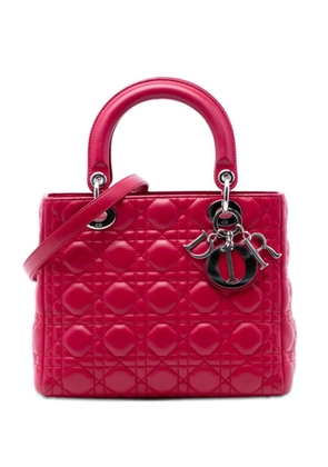 Christian Dior Pre-Owned 2011 Medium Lambskin Cannage Lady Dior satchel - Red