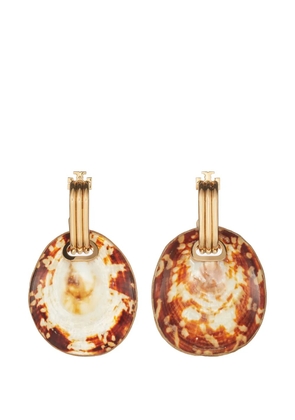 Tory Burch runway shell drop earrings - Gold