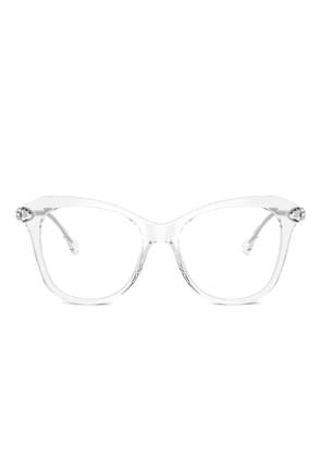 Swarovski Eyewear crystal-embellished cat-eye frame glasses - White