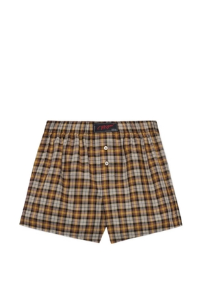 MSGM buttoned checked shorts - Brown