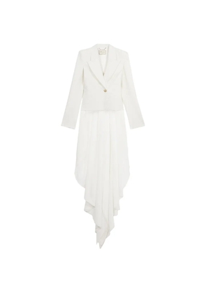 Blumarine single-breasted asymmetric-hem blazer - White