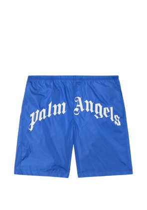 Palm Angels curved logo swimshorts - Blue