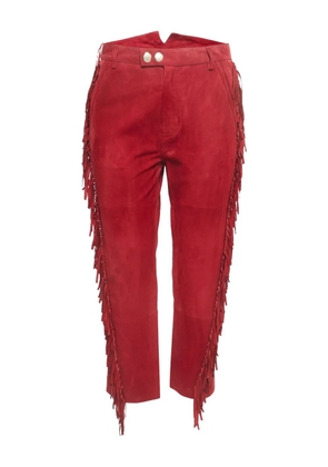 Zadig&Voltaire fringed suede trousers - Red