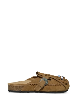 TAJI Caribe tassel buckle mules - Neutrals