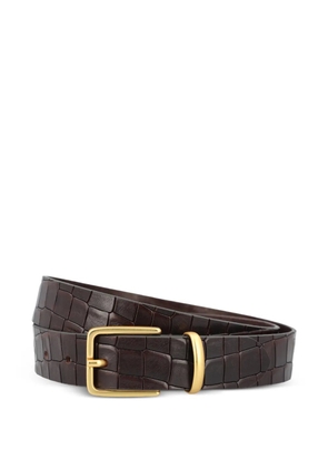 Tagliatore crocodile-effect buckle belt - Brown