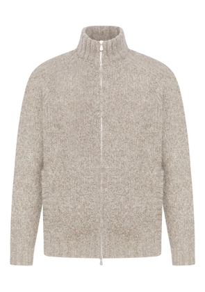 Brunello Cucinelli high-neck zip-up cardigan - Neutrals