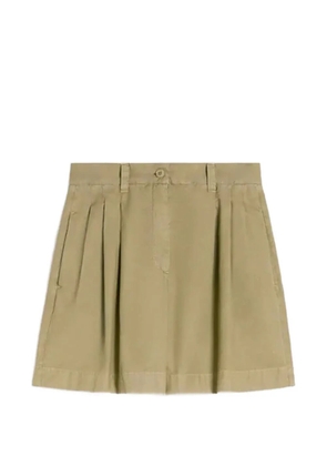 Weekend Max Mara button-fastening pleated cotton shorts - Green