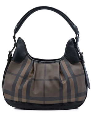Burberry Pre-Owned 2000-2017 Smoked Check Coated Canvas Brooklyn hobo bag - Brown