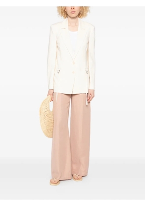 Patrizia Pepe tie-embellished single-breasted blazer - Neutrals