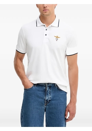 Aeronautica Militare embroidered pique polo shirt - White