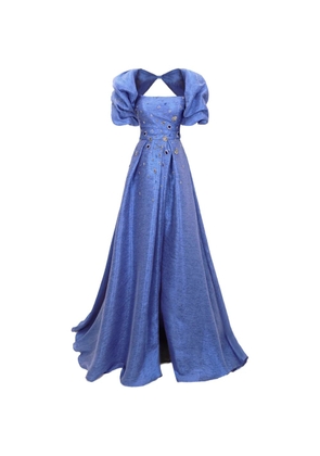 Gemy Maalouf strapless embellished maxi dress (set of two) - Blue