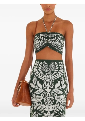 FARM Rio Miranda beaded halter top - Green