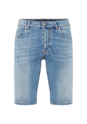 Billionaire palm-embroidered denim shorts - Blue