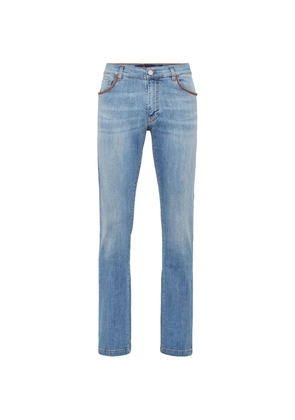 Billionaire straight-cut braided-trimming jeans - Blue
