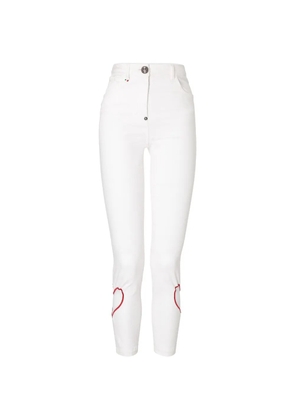 Philipp Plein heart five-pocket jeans - White