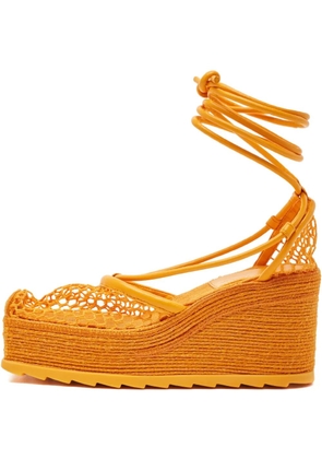 Bottega Veneta Pre-Owned wedge-sole espadrilles - Orange
