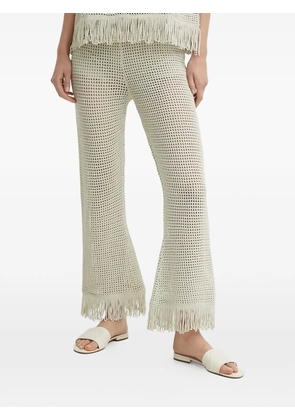 Sisley fringed crochet trousers - Neutrals