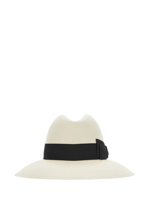 Borsalino ribbon trim hat - Neutrals
