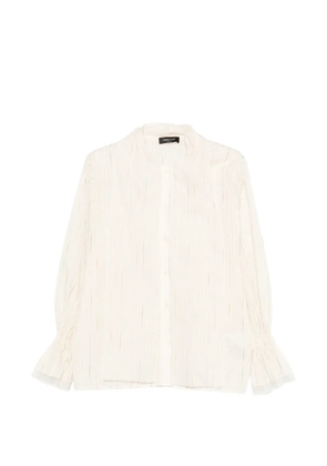 Fabiana Filippi lace-trim ruffled-sleeve shirt - Neutrals