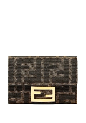 FENDI monogram-jacquard wallet - Brown
