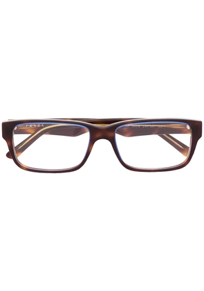 Prada Eyewear rectangle-frame tortoiseshell-effect glasses - Brown