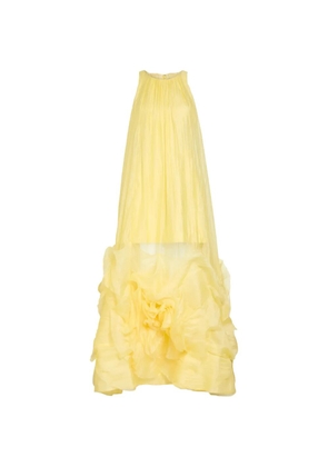 Aje Ecliptica crinkled-ruffled maxi dress - Yellow
