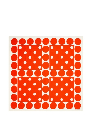 DRIES VAN NOTEN polka-dot square scarf - Red