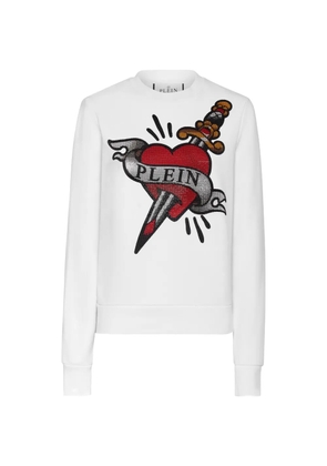 Philipp Plein heart sweatshirt - White